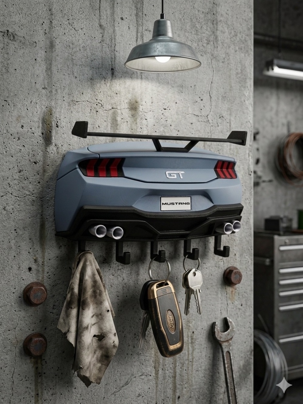 Mustang GT Rear Wall Hook Rack - Picture 12 of 12